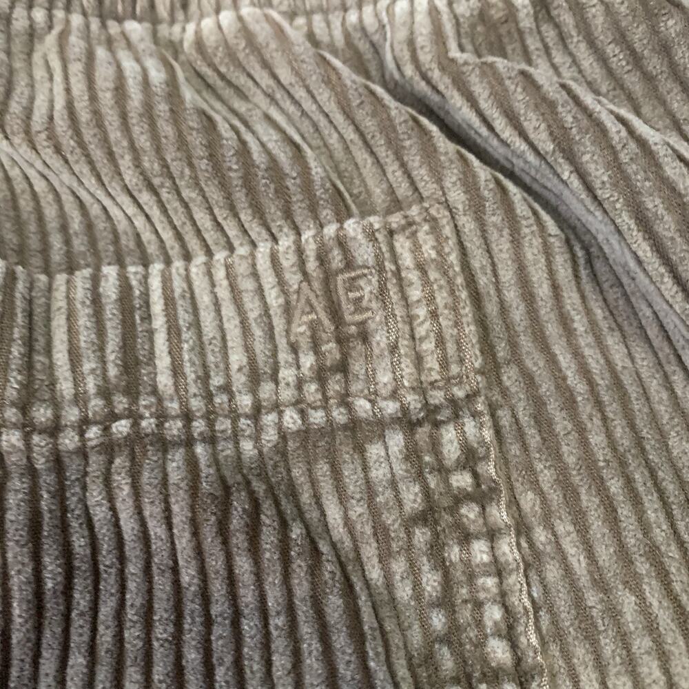 American Eagle Corduroy Wide Leg Pants XL Brown Pull On Drawstring Baggy - Picture 12 of 14